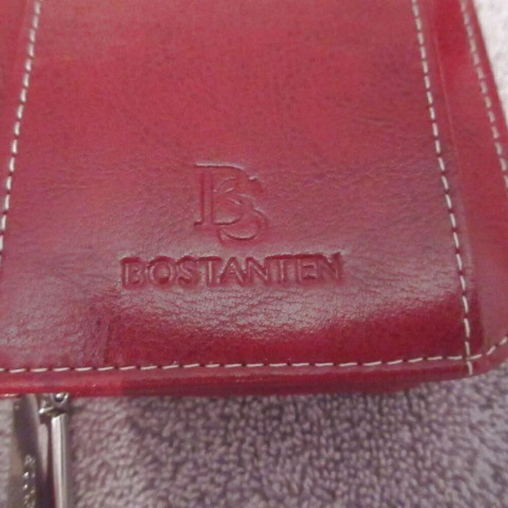 Bostanten Red Leather Wallet RFID Blocking Lomy Travel Wristlet Credit Card NEW